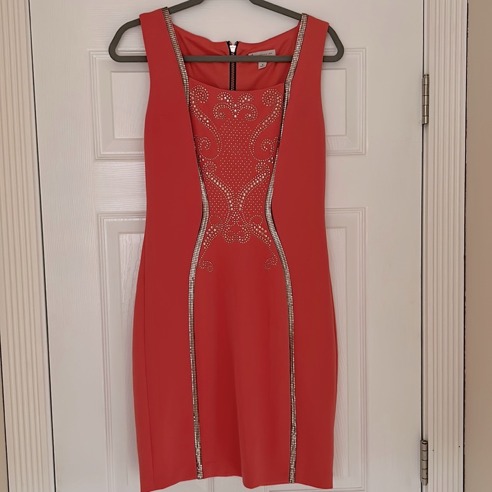 Dress Barn Pink rhinestone mid-length dress